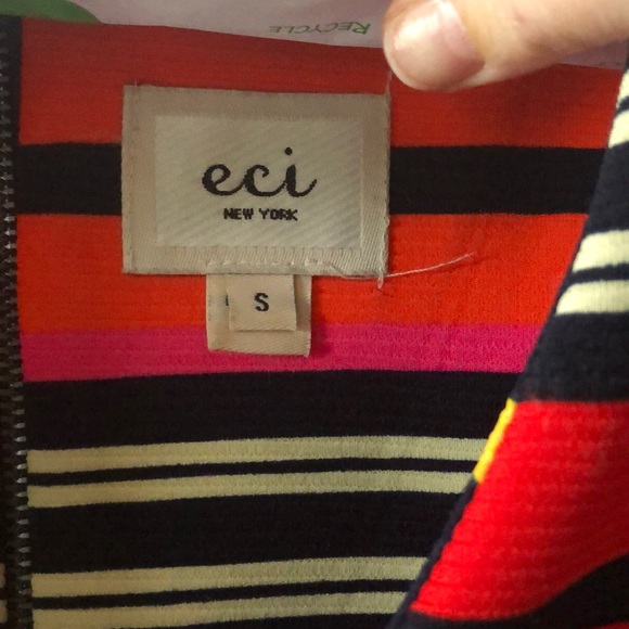 Striped midi dress with asymmetrical bottom - Picture 4 of 5